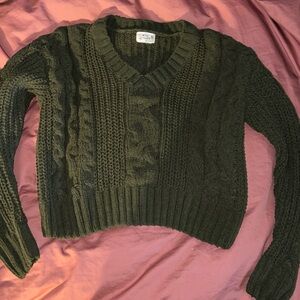Green cropped sweater worn once